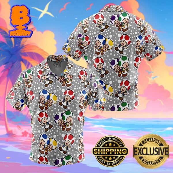 Toad Super Mario Bros Funny Summer Collections Hawaiian Shirt For Men And Women