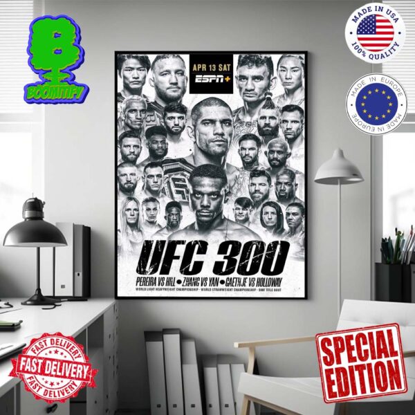 UFC 300 All Poster On April 13 Sat Home Decor Poster Canvas