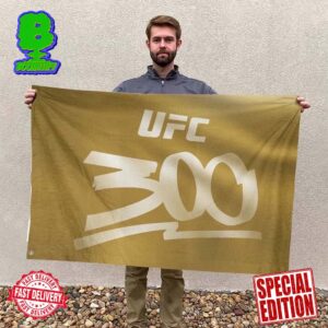UFC 300 Official Poster On April 13 Logo For The Show Two Sides Flag