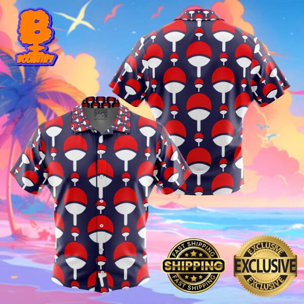 Uchiha Clan Crest Naruto Shippuden Funny Summer Collections Hawaiian Shirt For Men And Women