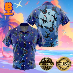 Umbreon Shiny Pattern Pokemon Funny Summer Collections Hawaiian Shirt For Men And Women