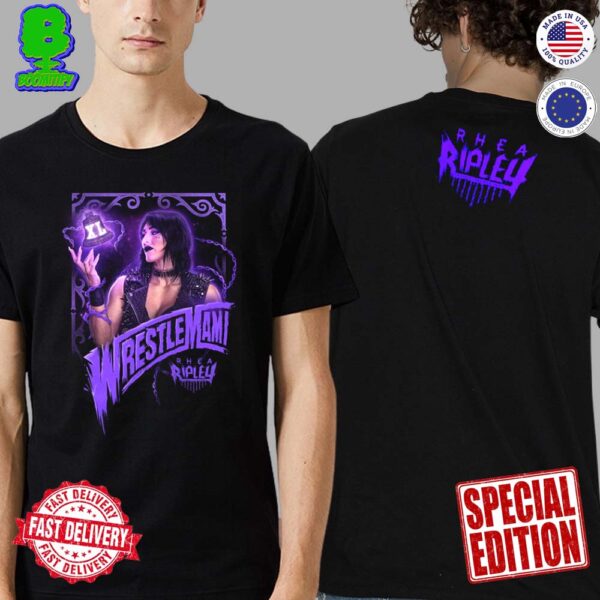 WWE Rhea Ripley WrestleMania XL WrestleMami Two Sides Print Unisex T-Shirt