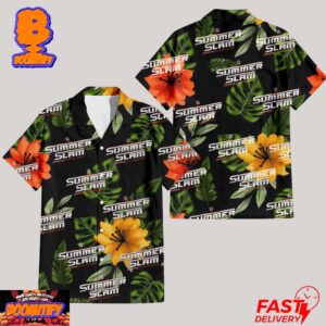 WWE Summer Slam 2024 Cleveland At Cleveland Browns Stadium Official Logo Floral Tropical Hawaiian Shirt