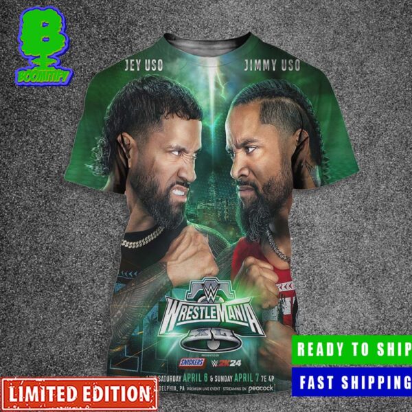 WWE WrestleMania XL 2024 Jimmy Uso Will Battle Jey Uso On April 6 And April 7 All Over Print Shirt