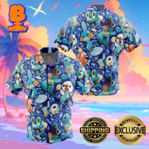 Water Type Starters Pokemon Funny Summer Collections Hawaiian Shirt For Men And Women