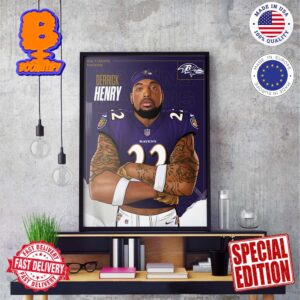 Welcome Derrick Henry To Baltimore Ravens Wall Decor Poster Canvas